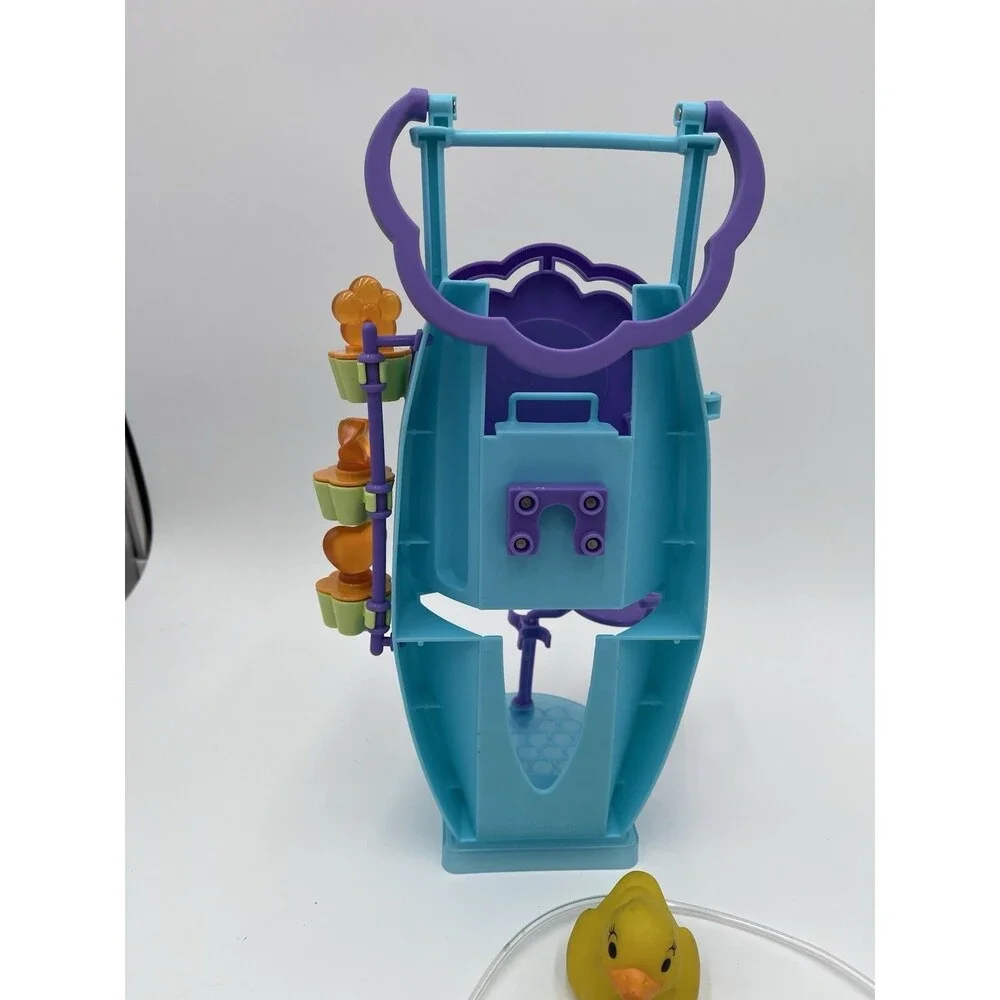 Vtg 2000 Barbie Bath Works Playset Blue Purple Vanity Duck Shower Near Complete